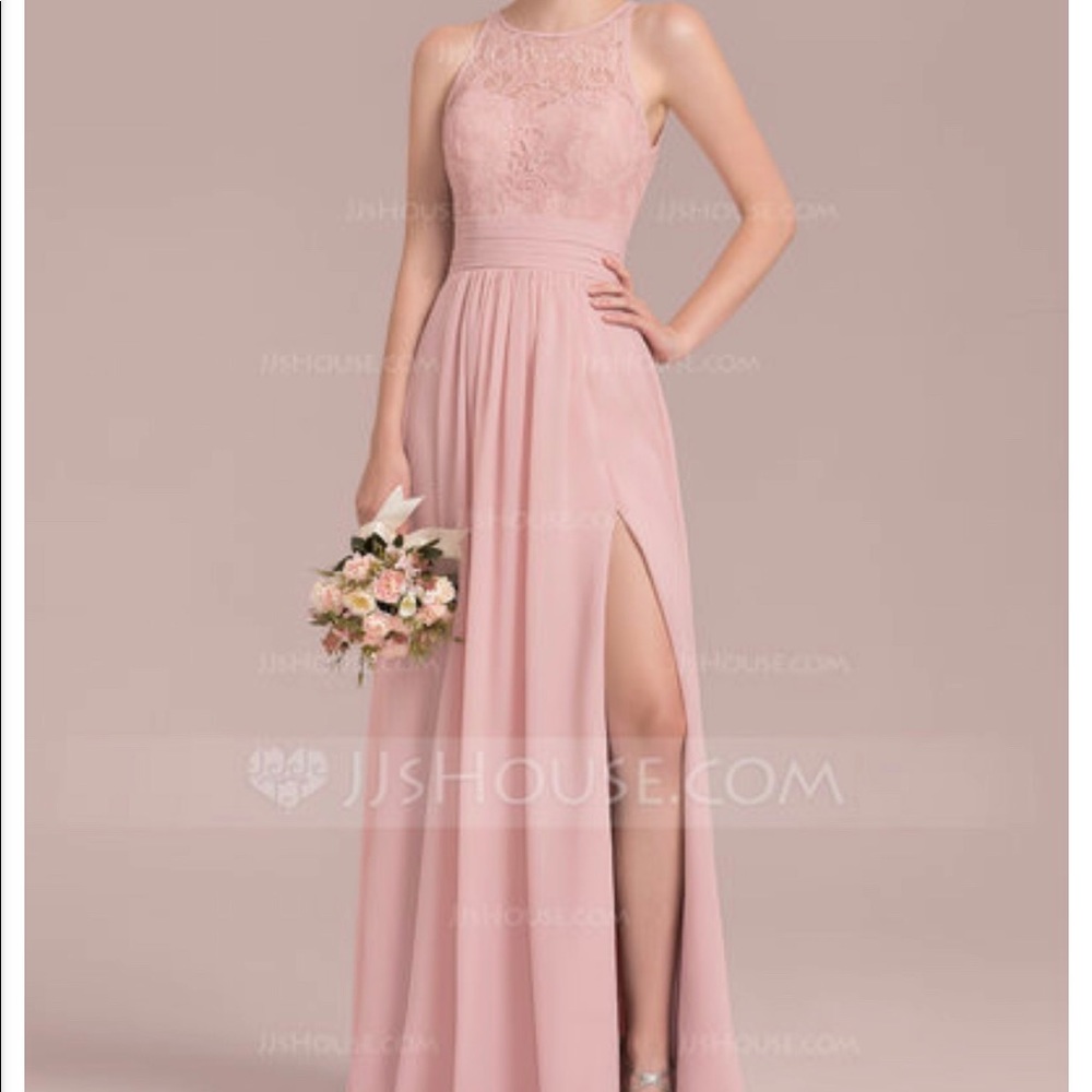 NWT Dusty Rose Lace and Leg Slit Bridesmaid Dress